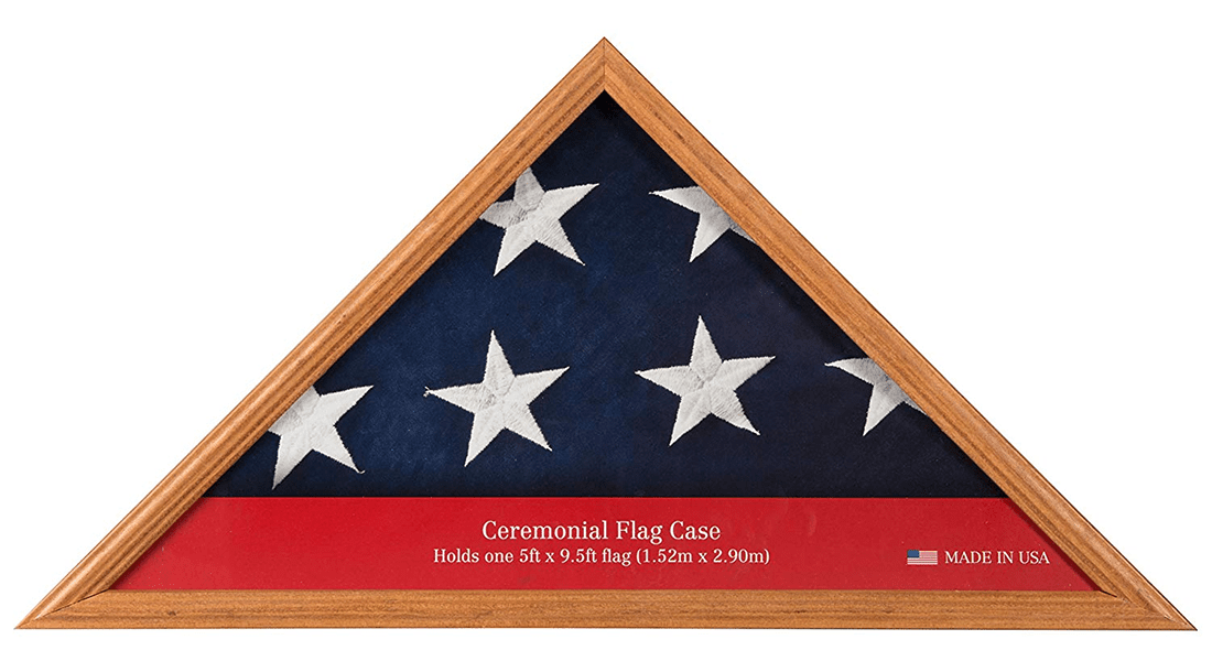 Wood Flag Display Case Box, 16" x 22.5", Light Honey The Military Gift Store