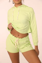 French Terry Cropped Hoodie THRIXINE