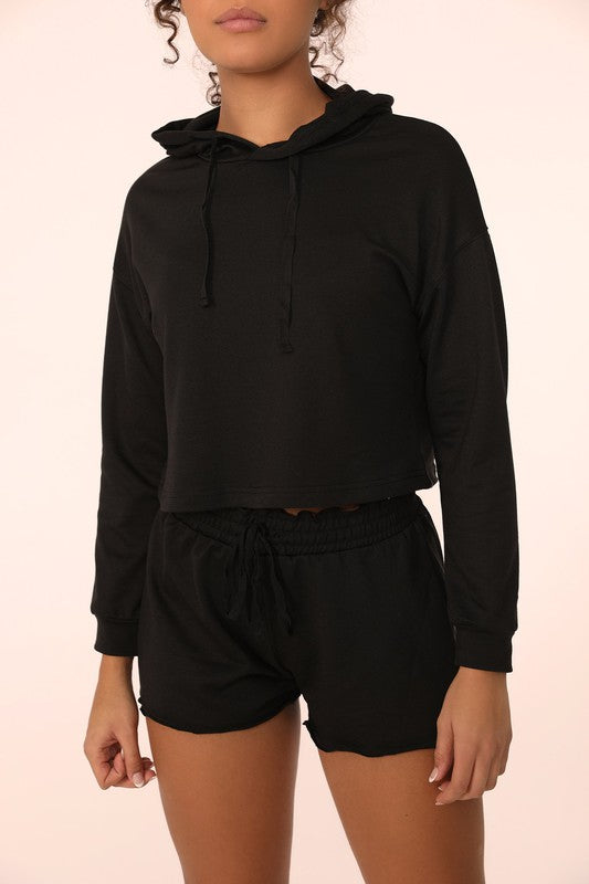 French Terry Cropped Hoodie THRIXINE
