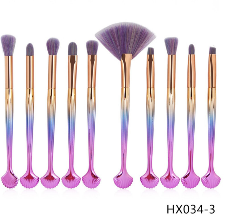 The Shell Makeup Brush Set - Purple bristles Pi-Mart