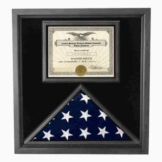 Flag Connections Premium USA-Made Solid wood Flag Document Case Black Finish The Military Gift Store