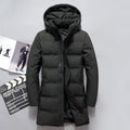 Korean Hooded White Duck Down Winter Long Warm Jacket Men's