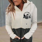 Sweet Print Zip-Up Hoodie - Loose Fit Casual Hooded Sweatshirt for Women (50-65cm Length)