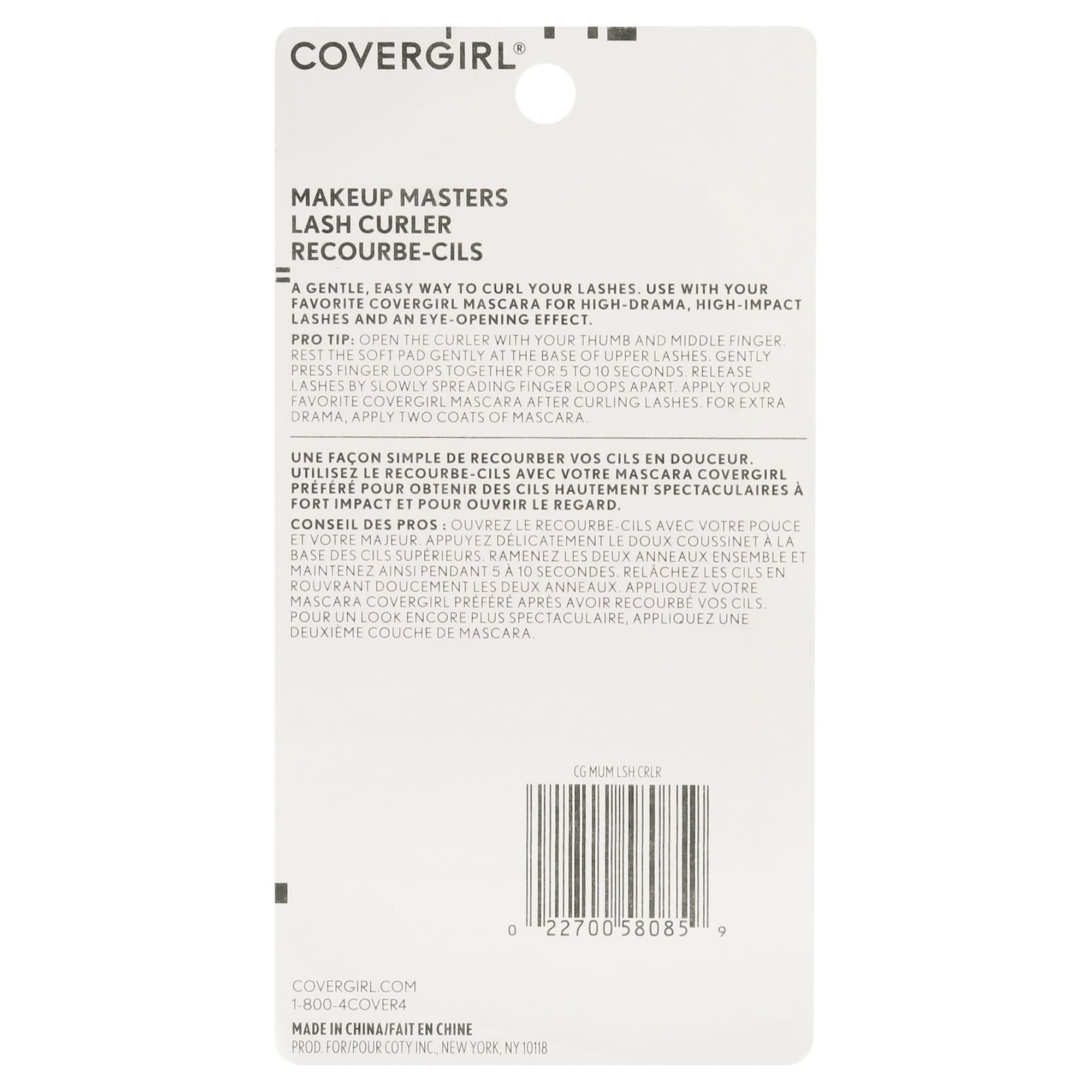 COVERGIRL Makeup Masters Eyelash Curler, Easy to Use, High Drama Lashes, 1 Count, Gentle and Easy Way to Curl Lashes, High Impact Lashes, Eye-Opening Effects EasyOptionXY LLC