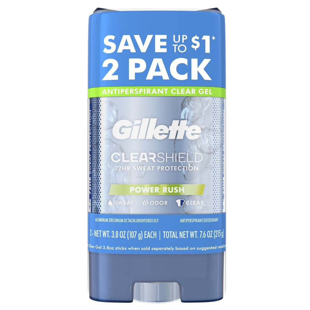 Gillette Antiperspirant and Deodorant for Men; Powder Rush; Twin Pack; 3.8 oz EasyOptionXY LLC