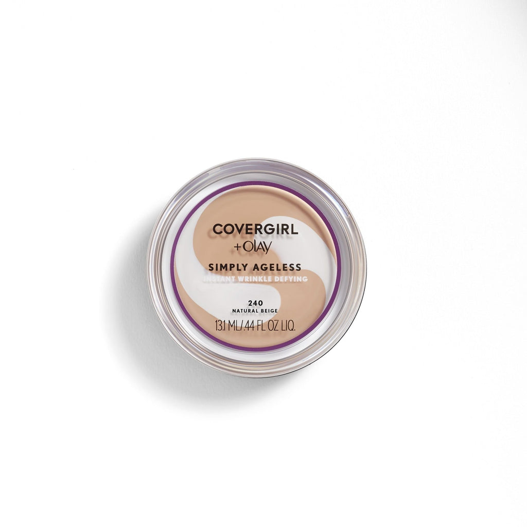 COVERGIRL + OLAY Simply Ageless Instant Wrinkle-Defying Foundation with SPF 28, Natural Beige, 0.44 oz EasyOptionXY LLC