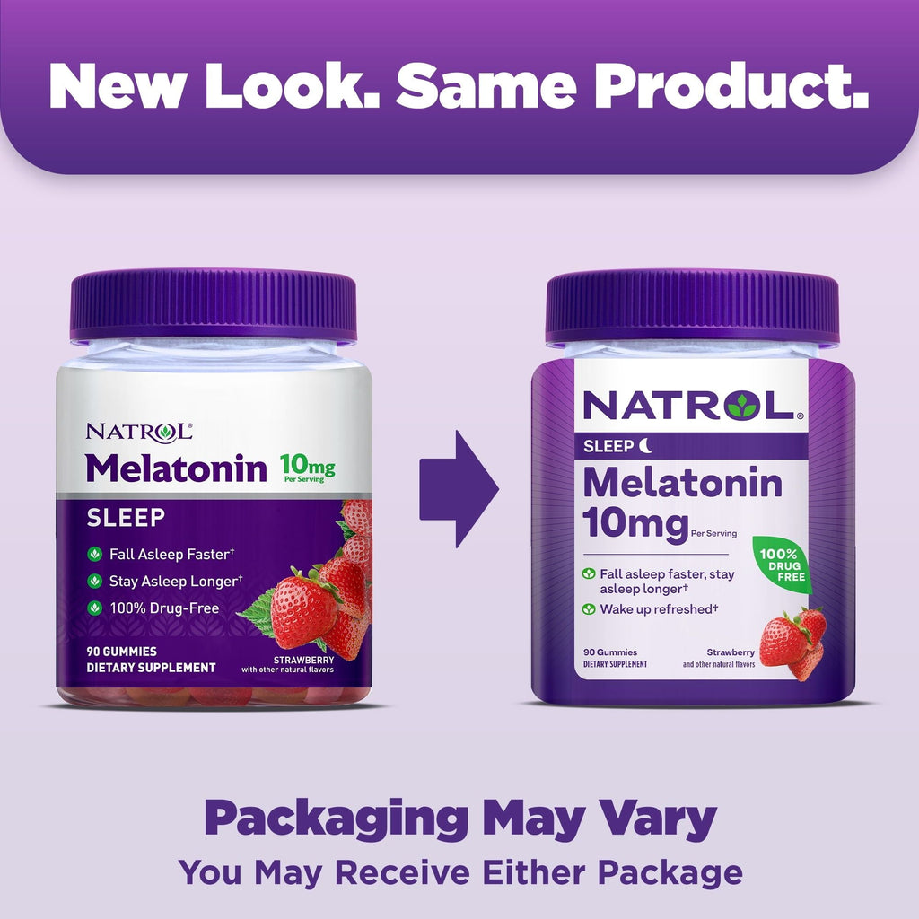Natrol? Melatonin Gummies, Sleep Support for Adults, Strawberry Flavor, 10mg, 90 Count