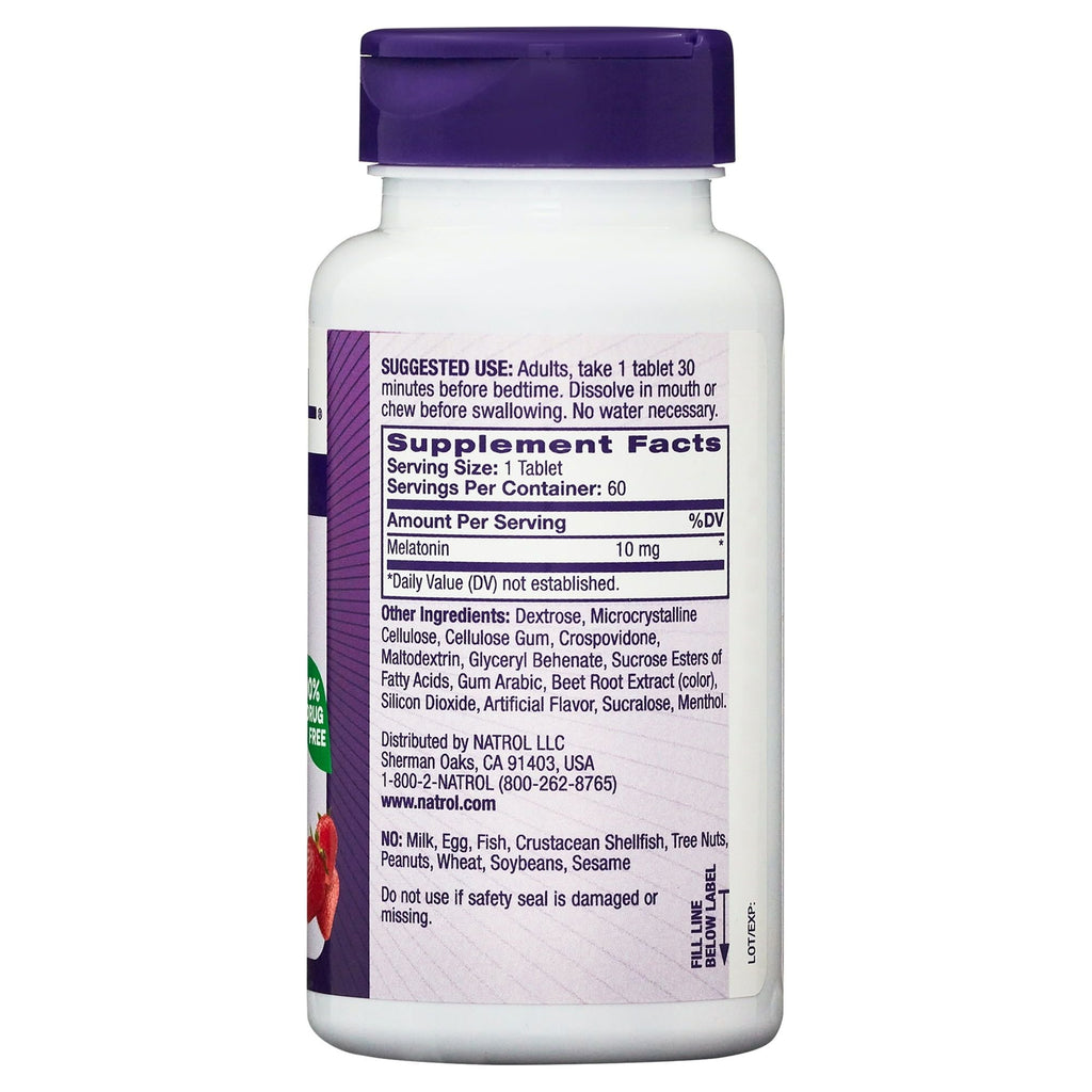 Natrol? Sleep Melatonin Fast Dissolve Tablets, Nighttime Sleep Aid, Strawberry Flavor, 10mg, 60 Count EasyOptionXY LLC