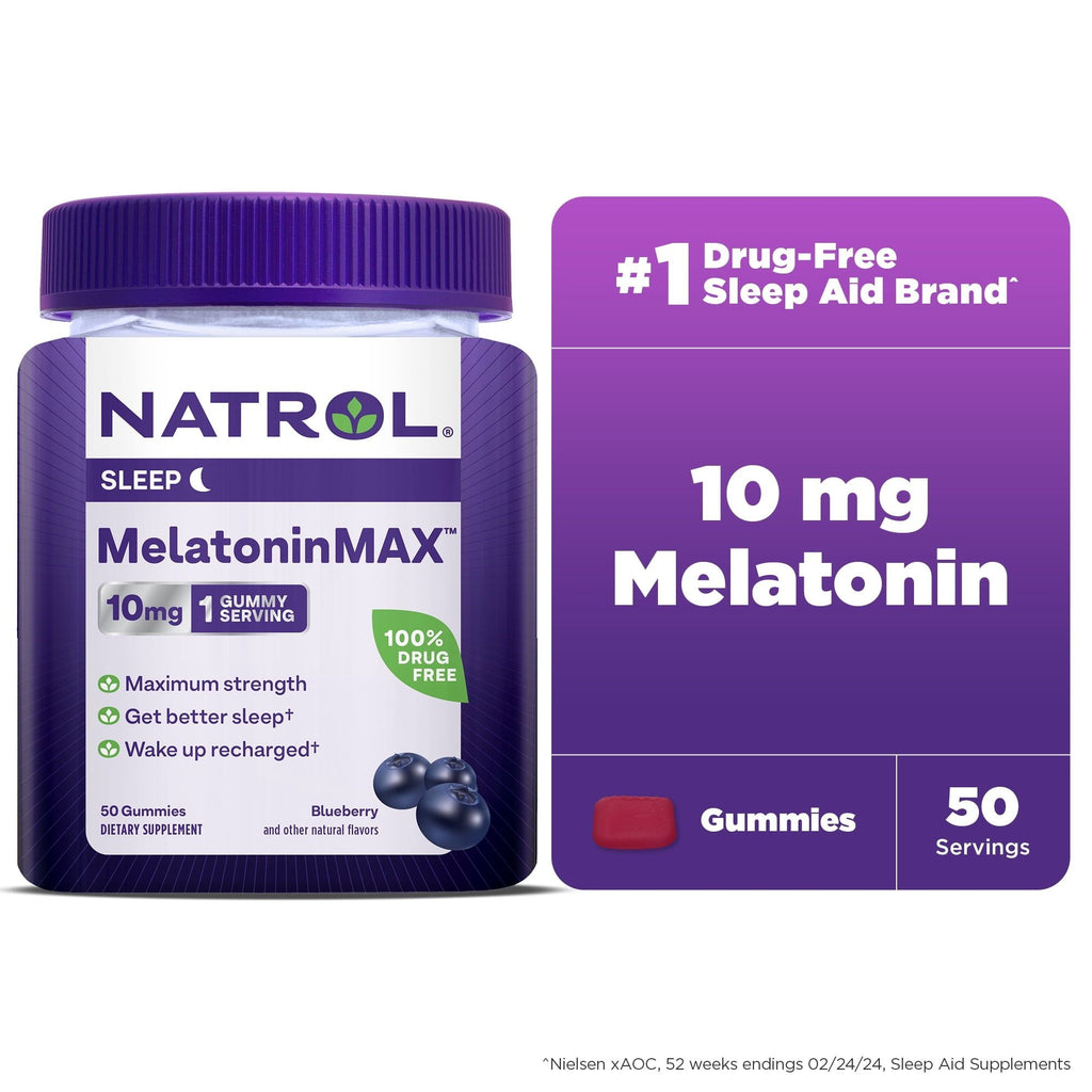 Natrol? MelatoninMax? Sleep Gummy, Blueberry Flavor, 10 mg, 50 Count