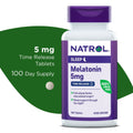 Natrol? Time-Release Melatonin 5 mg, Dietary Supplement for Restful Sleep, 100 Tablets, 100 Day Supply
