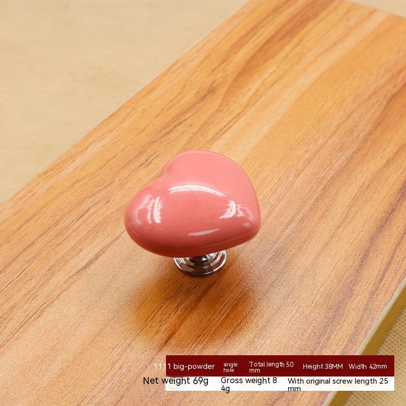 Wardrobe Drawer Cabinet Door Color Heart-shaped Ceramic Handle Pi-Mart