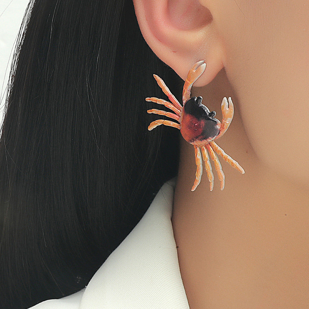 Personalized Crab Earring Necklace Set