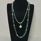Handmade Premium Crystal Necklace |  Artisan Woven Jewelry with Alloy Accents  | Elegant Sparkling Statement Necklace for Women (MAC344)