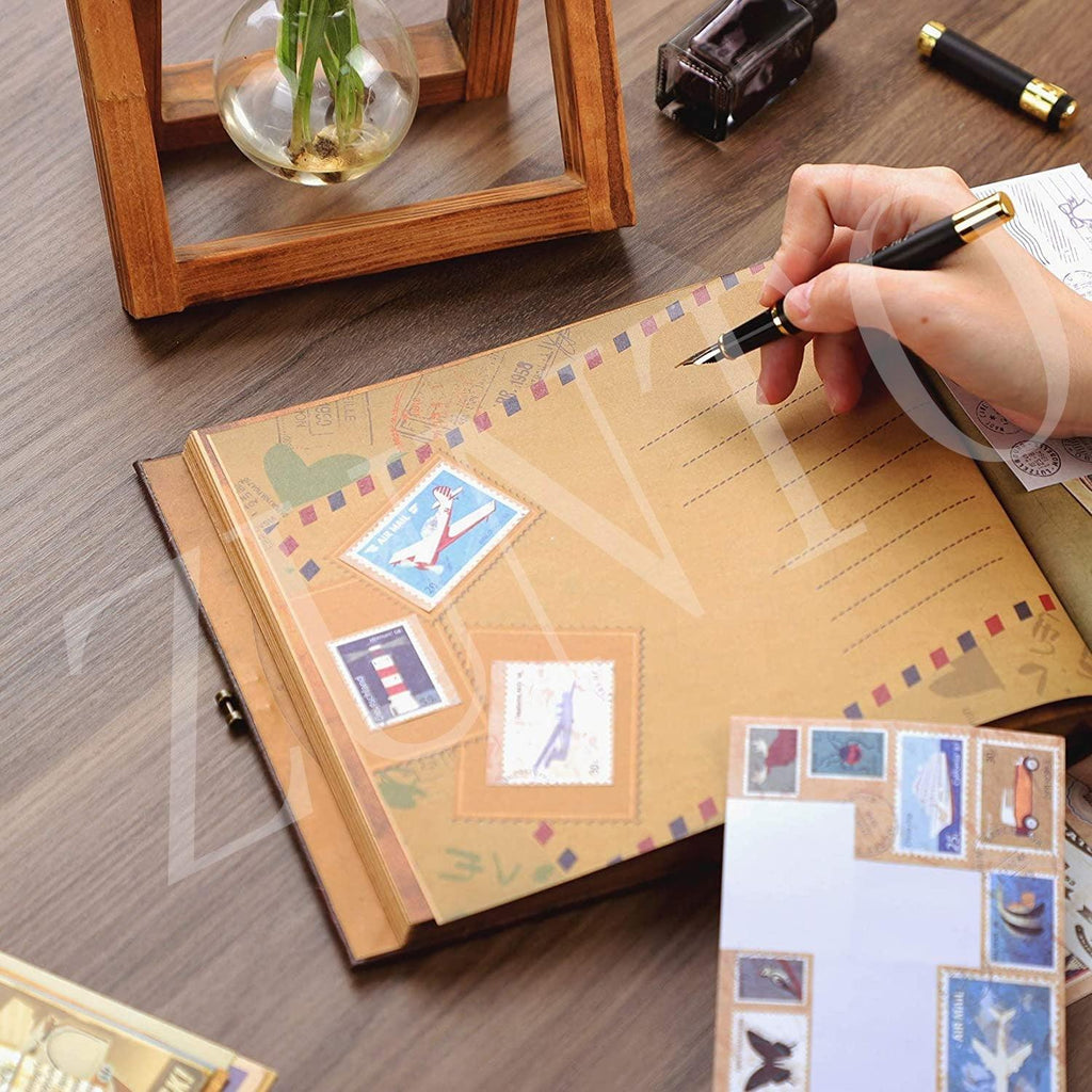 146 page Travel Photo Album Journal Adventure Book For Traveling Office Home School Business Writing Gift Memory Album Cover Refillable Notebook Photo Album Stevvex