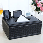 Multifunctional leather tissue box