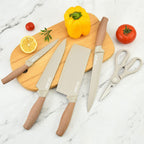 Kitchen Knife Set, 6-Pieces Khaki Sharp Knife Set for Kitchen, Non-stick Non-slip Stainless Steel Chef Knife Set with Universal Knife Block Suitable for Home Restaurant EasyOptionXY LLC
