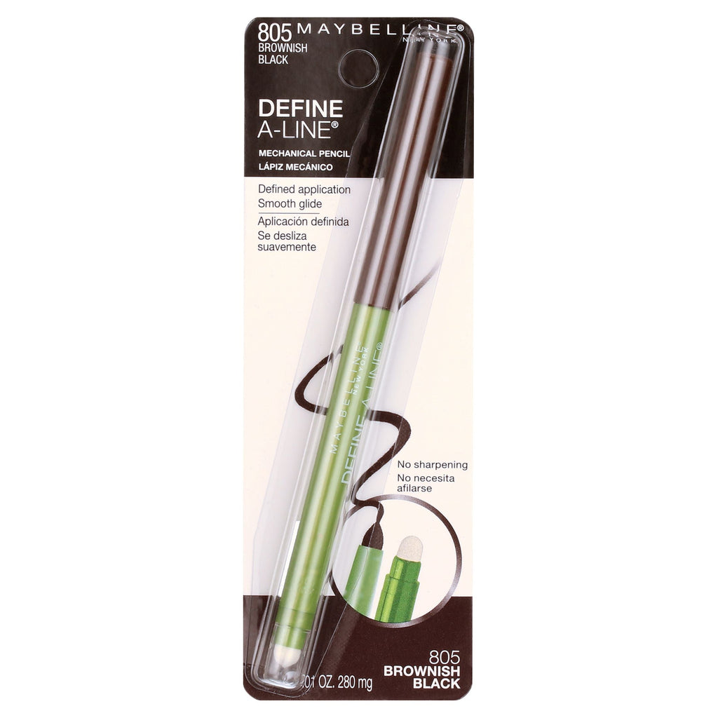 Maybelline Define-A-Line Mechanical Eyeliner with Built-in Sharpener, Brownish Black