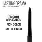 Maybelline Lasting Drama Matte Eyeliner Makeup, Jet Black