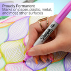 Sharpie Glam Pop Permanent Markers, Fine Point, 12 Count