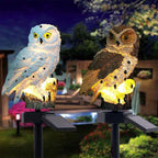 Solar LED Waterproof Premium Garden And Yard Lamp In Shape Of Owl With Stand And Solar Base Pathway Luxury Decoration - SJB-DIAMOND ELITES