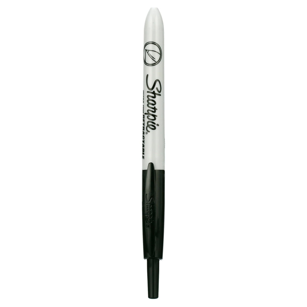 Sharpie Retractable Permanent Markers, Ultra Fine Tip, Black, 12 Count