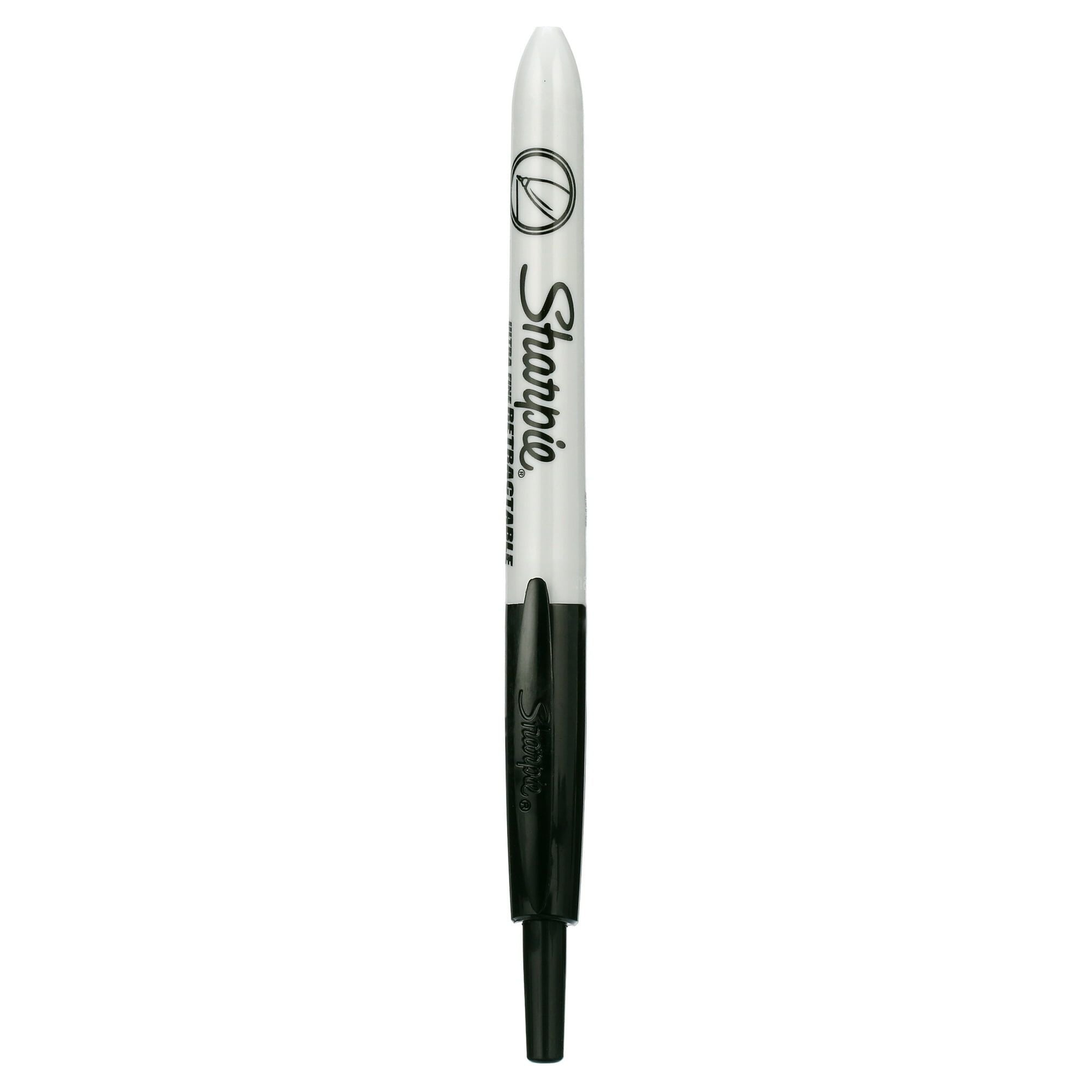 Sharpie Retractable Permanent Markers, Ultra Fine Tip, Black, 12 Count