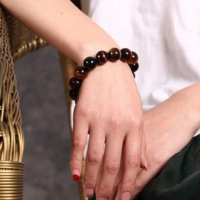 Tiger Eye Bracelet Natural Crystal Stone Buddha Bead Bracelet Pi-Mart