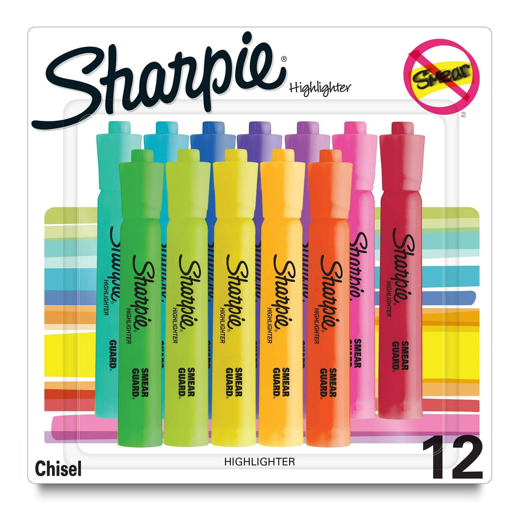 Sharpie Tank Highlighters, Assorted, Pack of 12