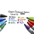 Sharpie Permanent Markers, Chisel Tip, Black, 12 Count
