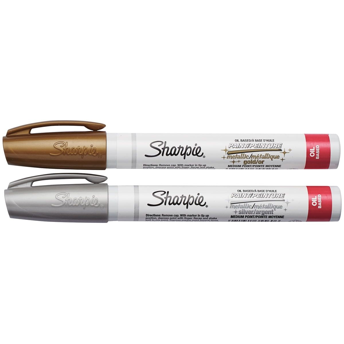 Sharpie Oil-Based Medium Paint Marker Set, Silver & Gold