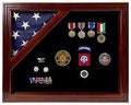 Colonial Classic Shadow Box & Flag Case - Mahogany The Military Gift Store
