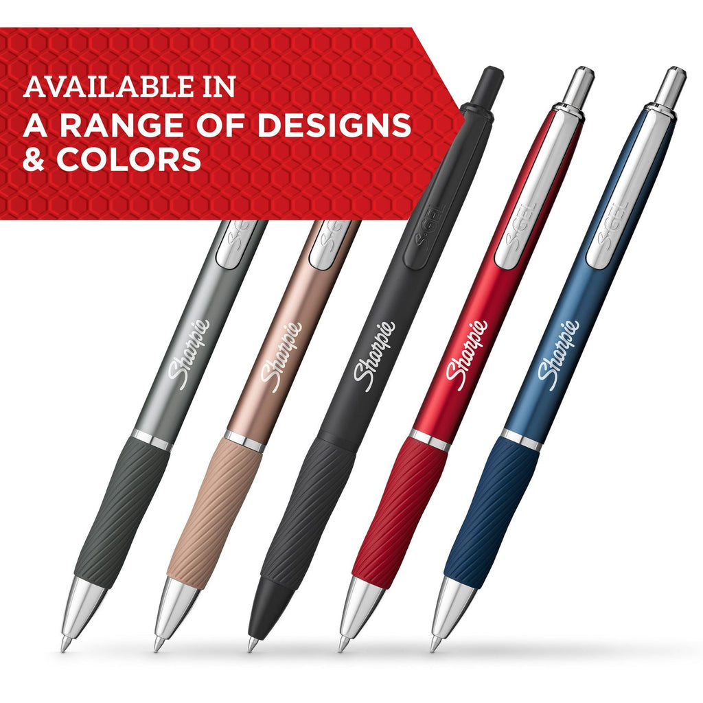 Sharpie S-Gel Pen, Metal Barrel, Medium Point (0.7mm), 2-Pack