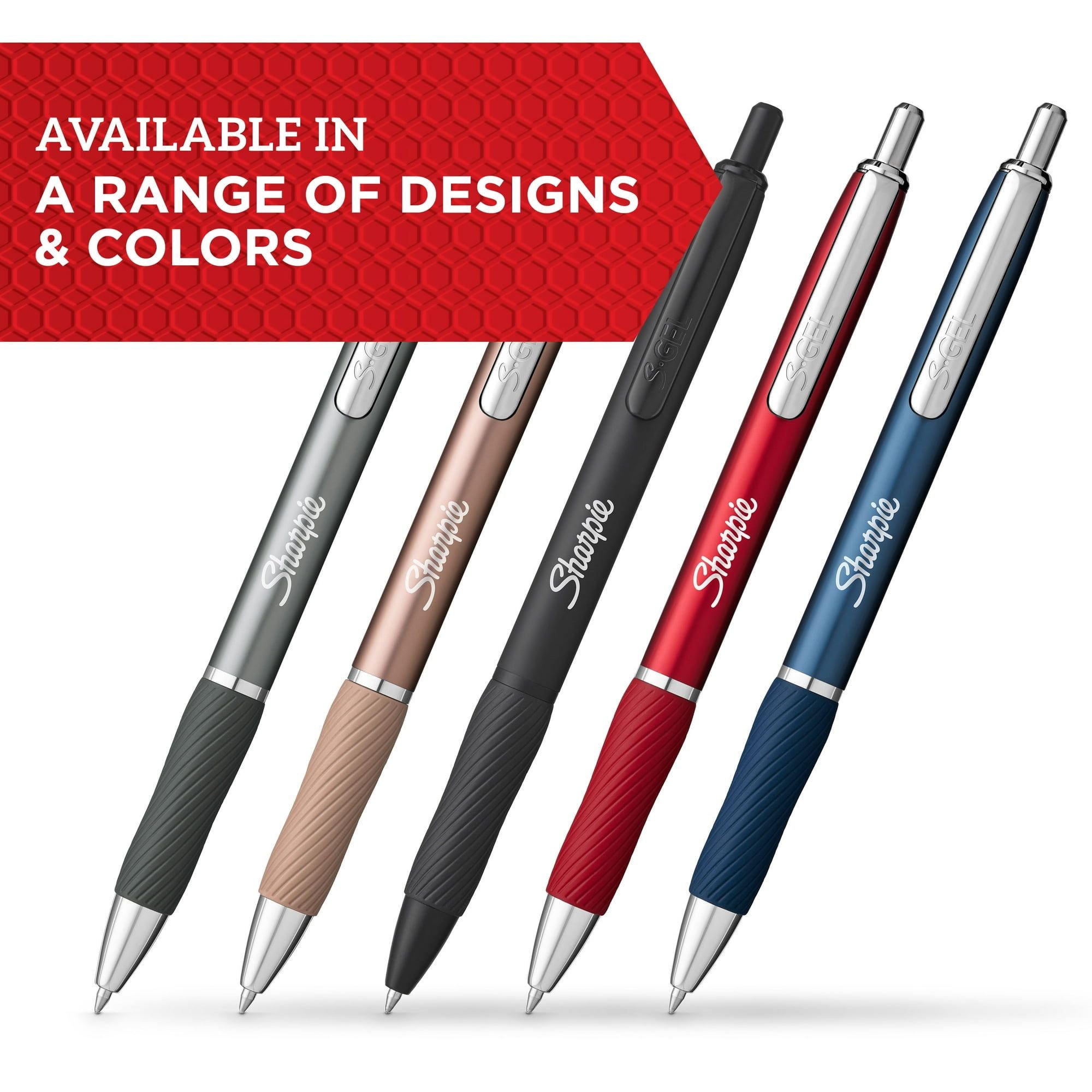 Sharpie S-Gel Pen, Metal Barrel, Medium Point (0.7mm), 2-Pack