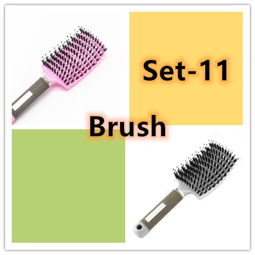 Hairbrush Anti Klit Brushy Haarborstel Women Detangler Hair Brush Bristle Nylon Scalp Massage  Teaser Hair Brush Comb Pi-Mart