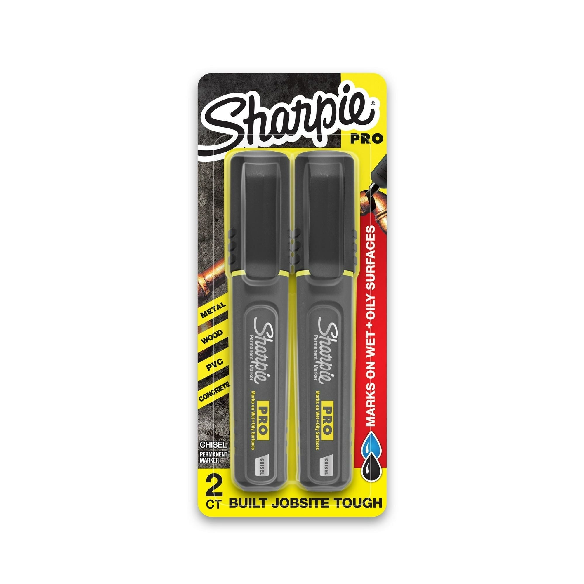 Sharpie PRO Permanent Markers, Chisel Tip, Black, 2 Count EasyOptionXY LLC