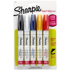 Sharpie Medium Point Oil-Based Paint Markers 5/Pkg-Black, Blue, Yellow, Red And White