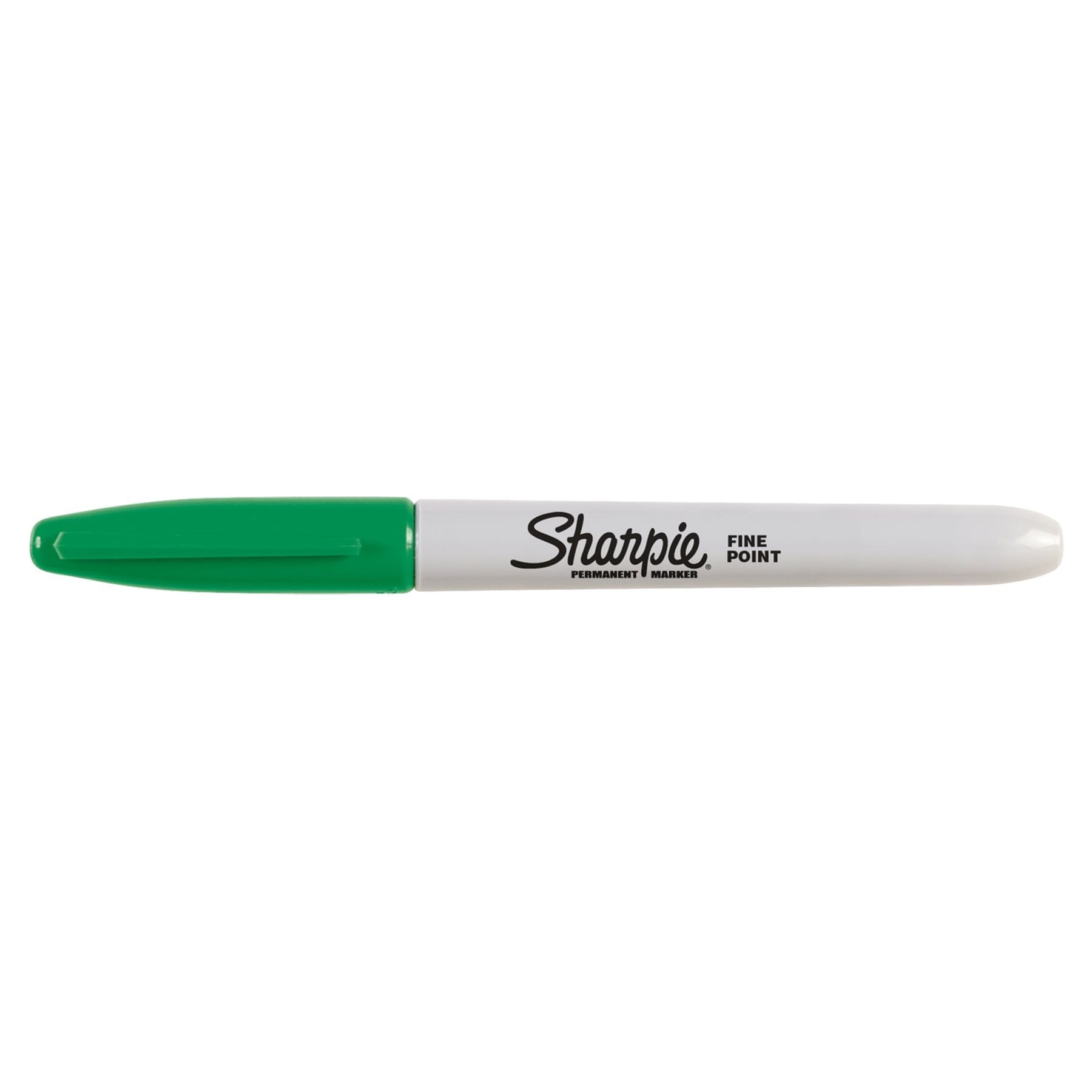 Sharpie Fine Point Permanent Marker, Green, Box of 12