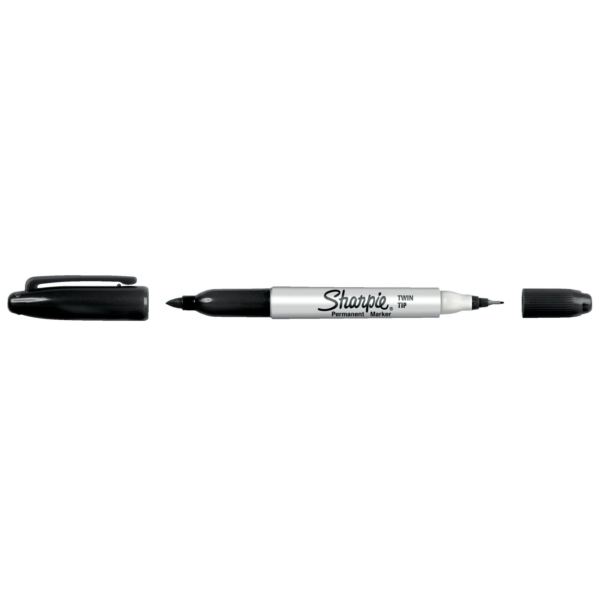 Sharpie Twin Tip Permanent Markers, Fine and Ultra Fine, Black, 2 Count