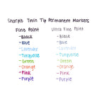 Sharpie Twin Tip Permanent Markers, Fine and Ultra Fine, Black, 2 Count