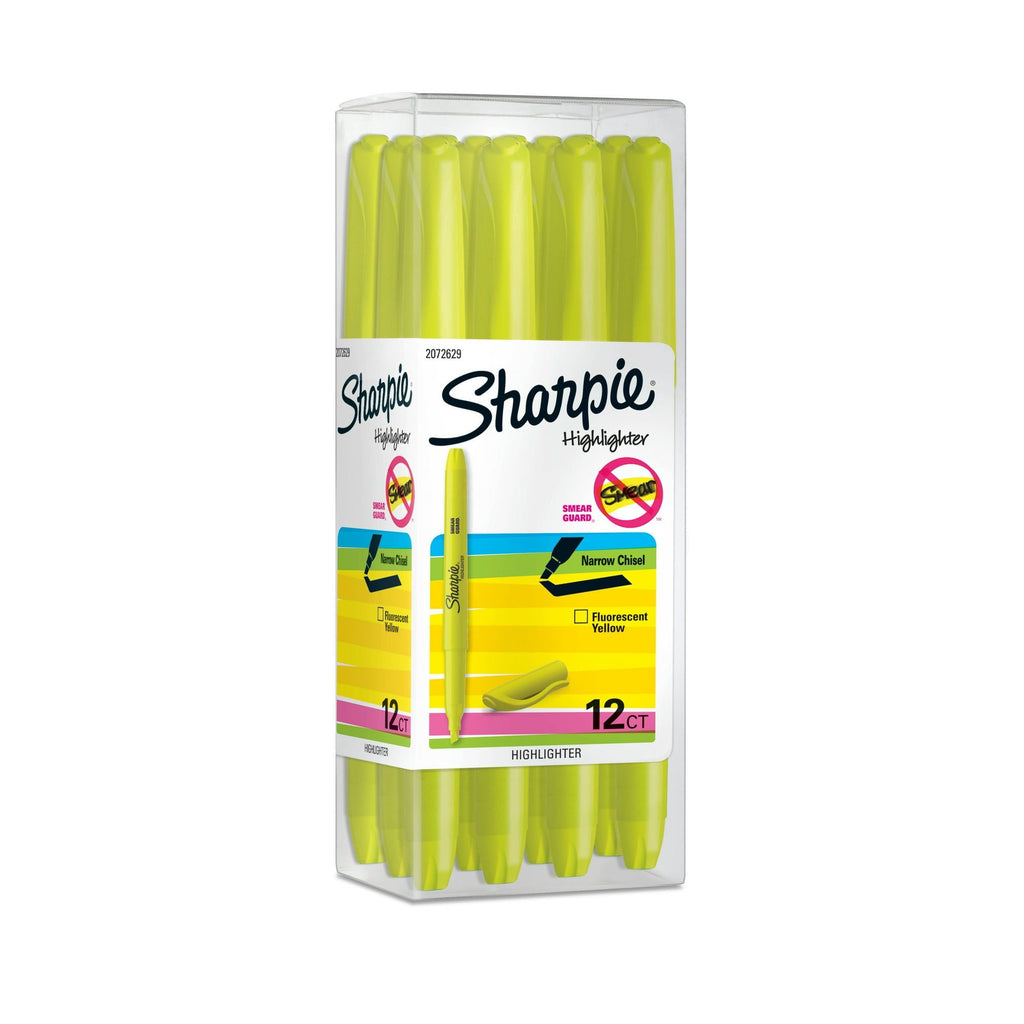 Sharpie?? Pocket Style Highlighter, Fluorescent Yellow, 12 Count