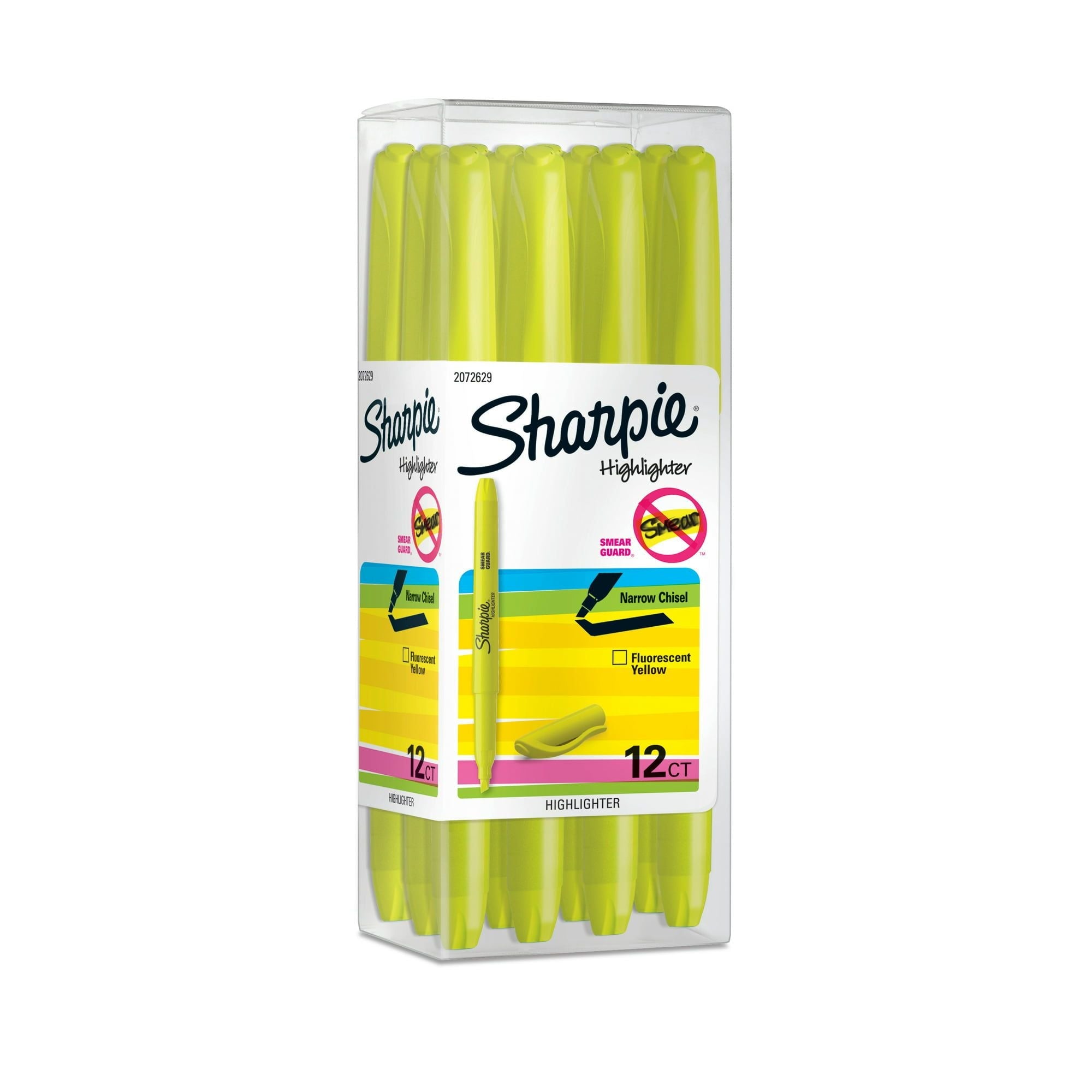 Sharpie?? Pocket Style Highlighter, Fluorescent Yellow, 12 Count