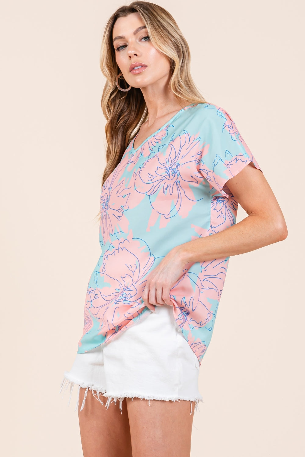 BOMBOM Floral Short Sleeve T-Shirt Lootquake LLC