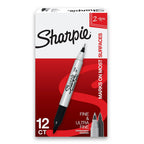 Sharpie Twin-Tip Permanent Marker, Fine/Ultra Fine Point, Blue, Dozen