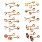Exquisite zircon earring set Pi-Mart