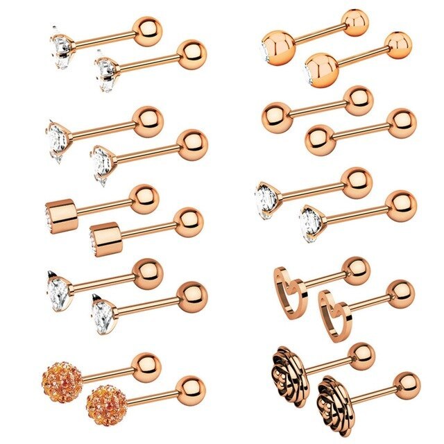 Exquisite zircon earring set Pi-Mart
