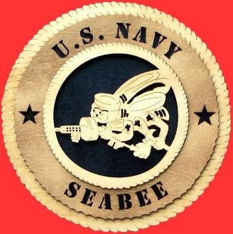 SeaBee Wall Tribute, Seabee Wood Wall Tribute, Seabee emblem The Military Gift Store