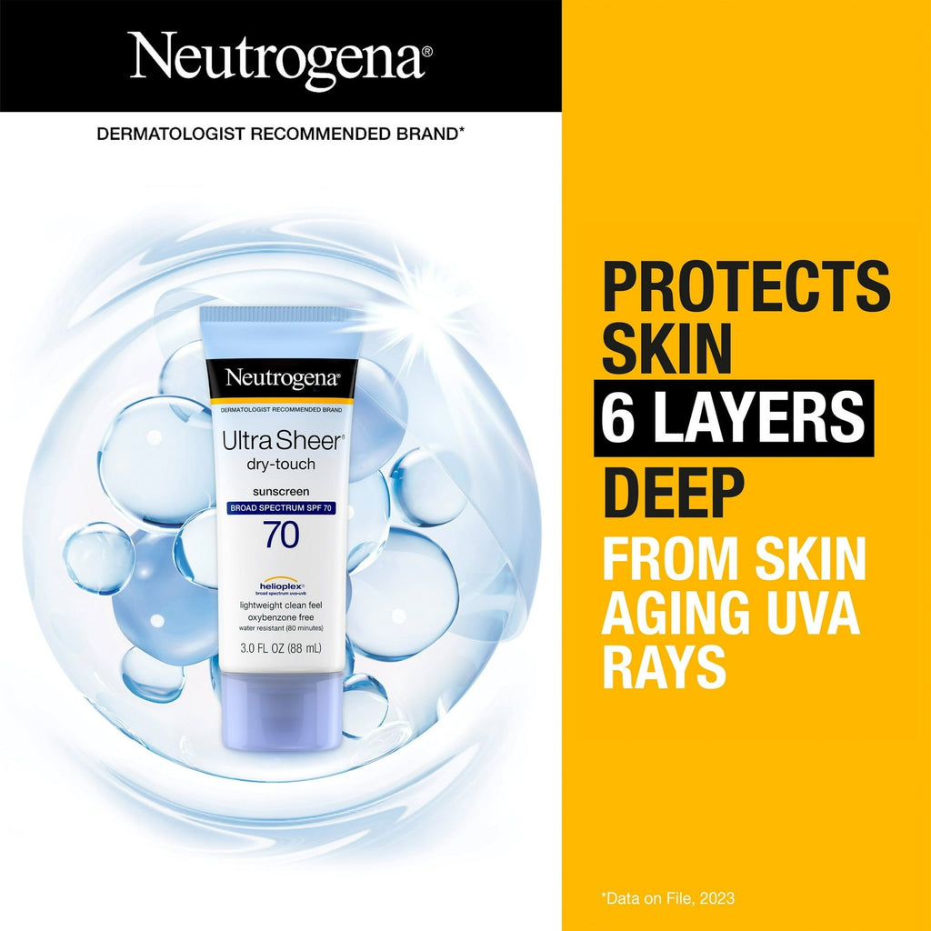 Neutrogena Ultra Sheer Dry-Touch Sunscreen Lotion, SPF 70 Face Sunblock, 3 fl oz EasyOptionXY LLC