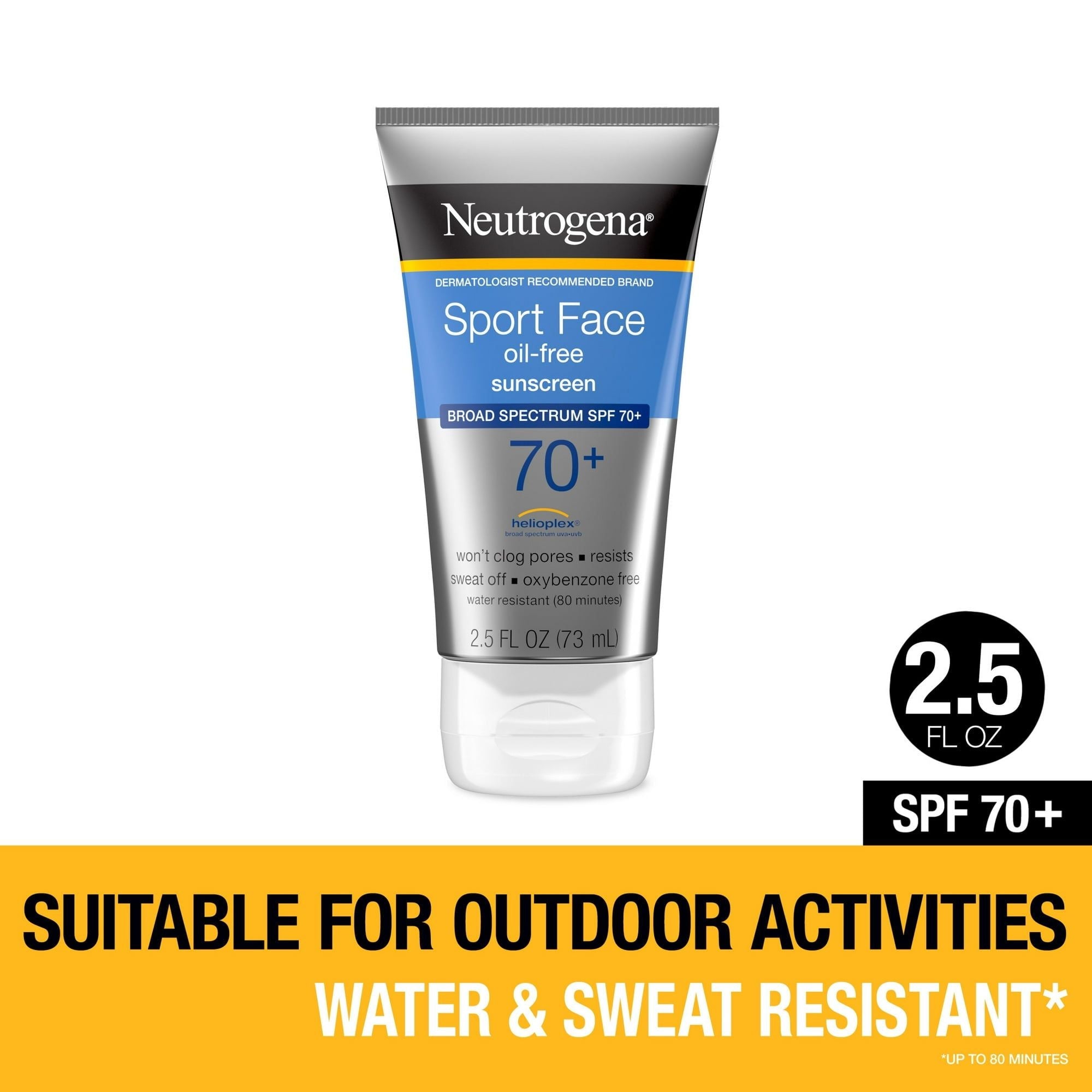 Neutrogena Sport Face Oil-Free Lotion Sunscreen, SPF 70+ Sunblock, 2.5 fl oz EasyOptionXY LLC