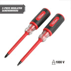 Hyper Tough 2PK Insulated Screwdriver Set