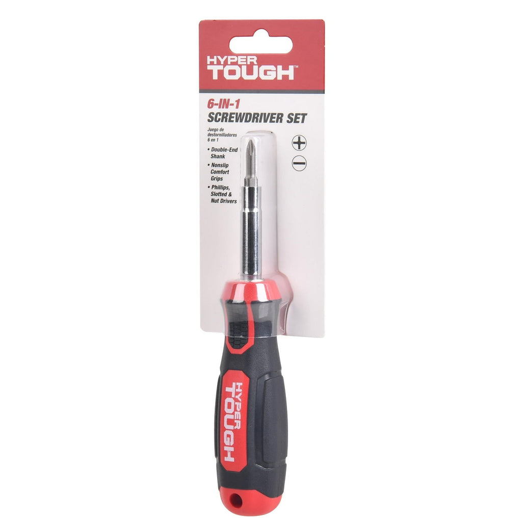 Hyper Tough Slotted Heavy-Duty 6-in-1 Screwdriver Set EasyOptionXY LLC